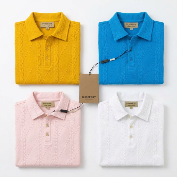 Burberry Men’s Cable-Knit Cotton Polo Shirt